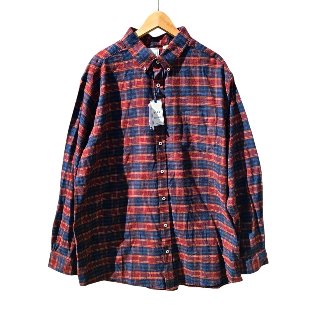 ROWM NWT Mens Mesa Sunset Flannel Shirt‎ Tall Man Plaid Button Up 2XT